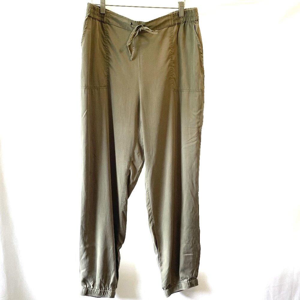 Pure Jill J Jill Size Large Green Elastic Waist Pull-on Casual Pants